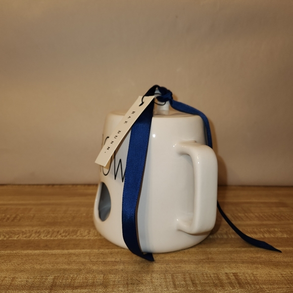 Rae Dunn by Magenta Ceramic Tea Pot Birdhouse (White/Grow) - Picture 2 of 6